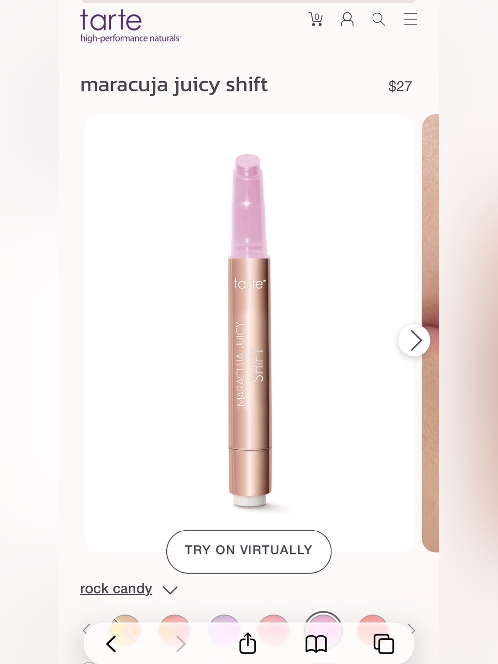 tarte Maracuja Juicy Shift shade rock candy